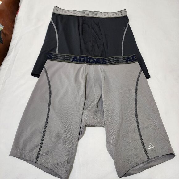 Men's Adidas Climacool Long Leg Compression Boxer Briefs Set of 2 Size Large NEW - Picture 1 of 6